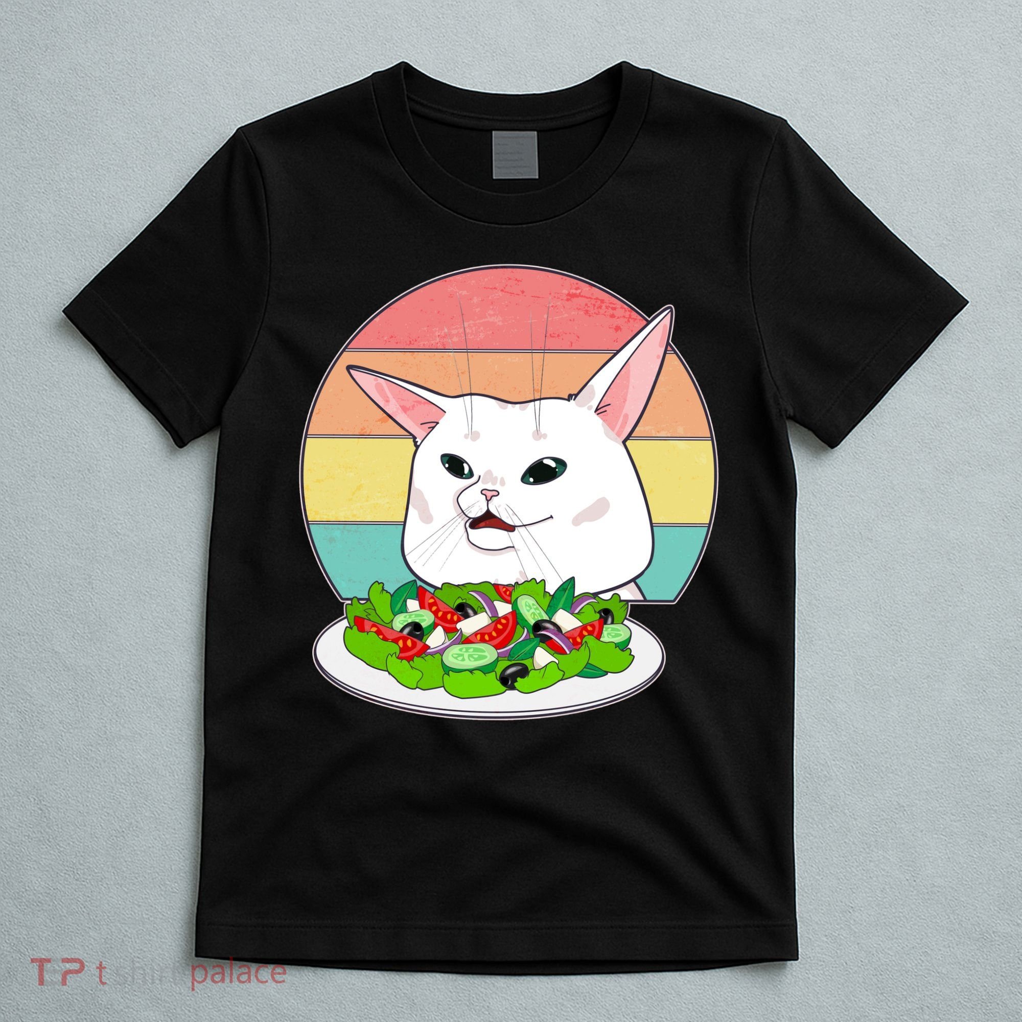 Funny Woman Yelling at Table Cat Meme T-Shirt