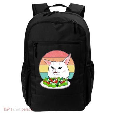 Funny Woman Yelling at Table Cat Meme Backpack