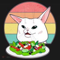 Funny Woman Yelling at Table Cat Meme Backpack thumb 2