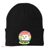 Funny Woman Yelling at Table Cat Meme Beanie thumb 0