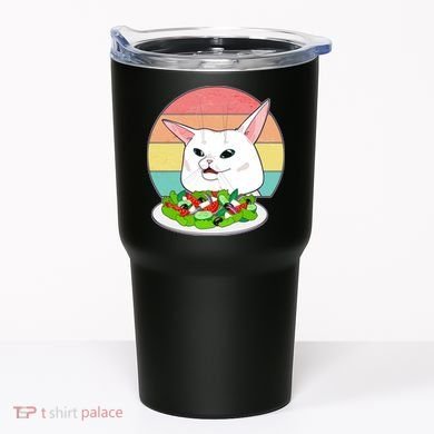 Funny Woman Yelling at Table Cat Meme Tumbler