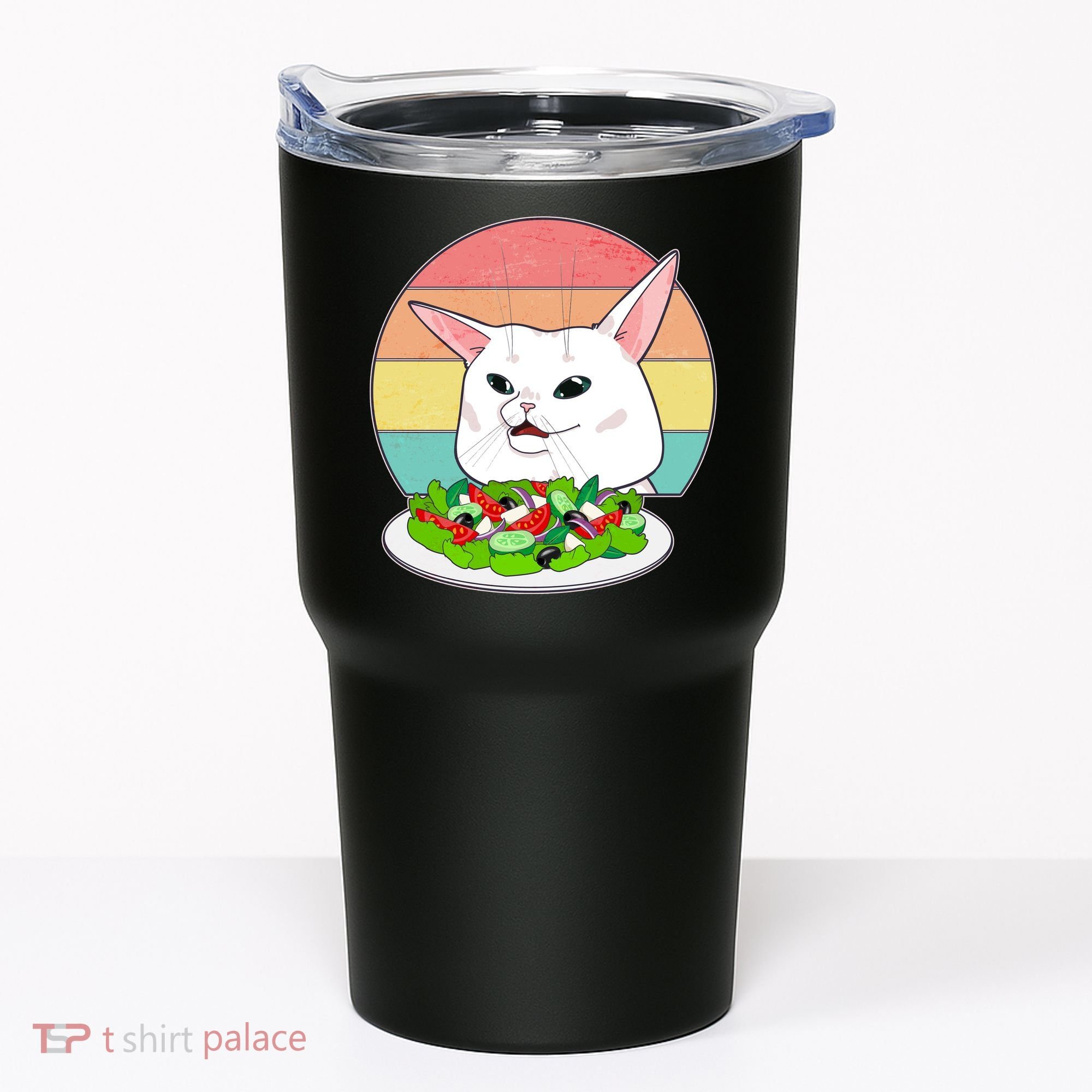 Funny Woman Yelling at Table Cat Meme Tumbler