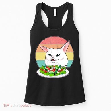 Funny Woman Yelling at Table Cat Meme Women's Tank Top