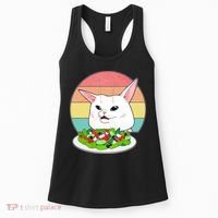 Funny Woman Yelling at Table Cat Meme Women's Tank Top thumb 0