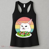 Funny Woman Yelling at Table Cat Meme Women's Tank Top thumb 3