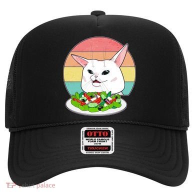 Funny Woman Yelling at Table Cat Meme Hat