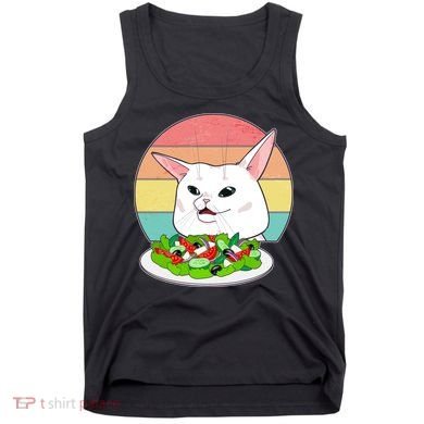 Funny Woman Yelling at Table Cat Meme Tank Top