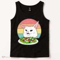 Funny Woman Yelling at Table Cat Meme Tank Top thumb 2