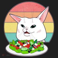 Funny Woman Yelling at Table Cat Meme Golf Towel thumb 3