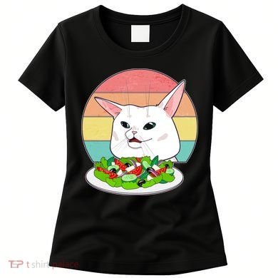 Funny Woman Yelling at Table Cat Meme Women's T-Shirt