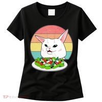 Funny Woman Yelling at Table Cat Meme Women's T-Shirt thumb 0