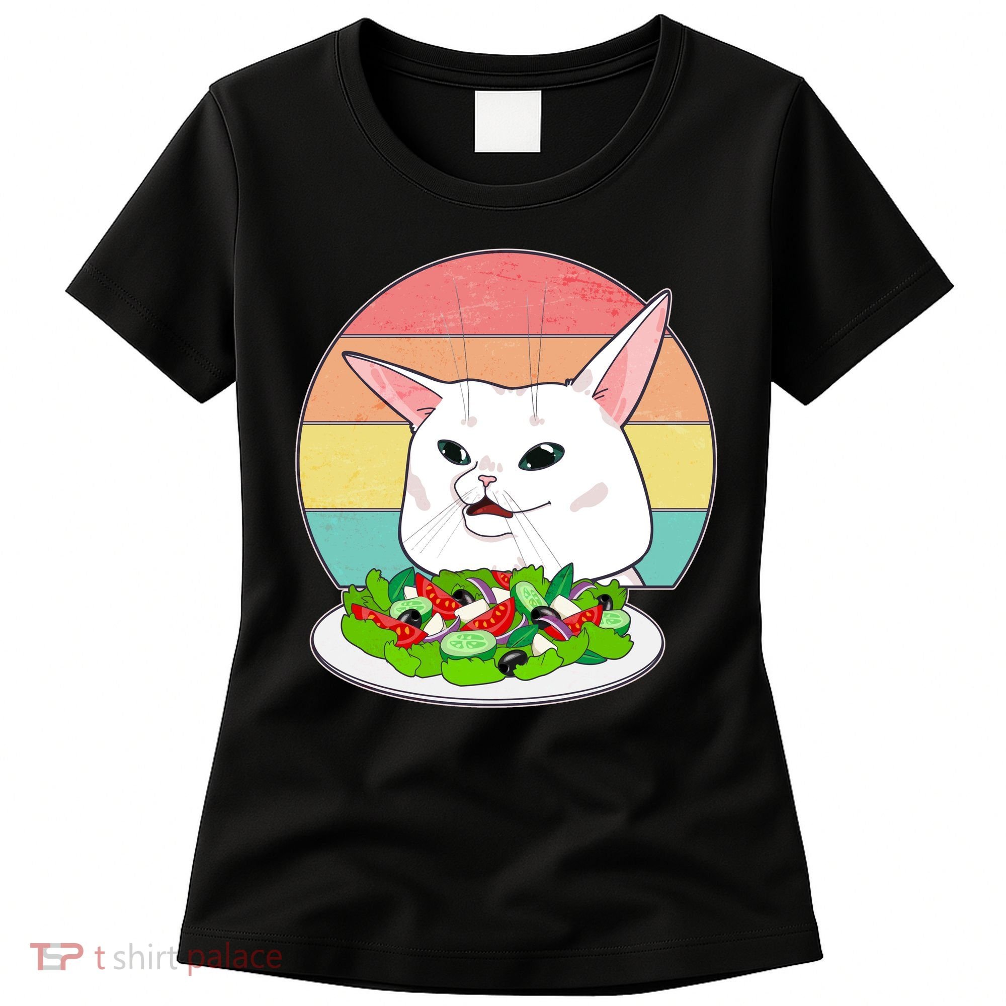 Funny Woman Yelling at Table Cat Meme Women's T-Shirt