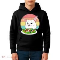 Funny Woman Yelling at Table Cat Meme Kids Hoodie thumb 4