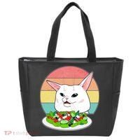Funny Woman Yelling at Table Cat Meme Tote Bag thumb 0