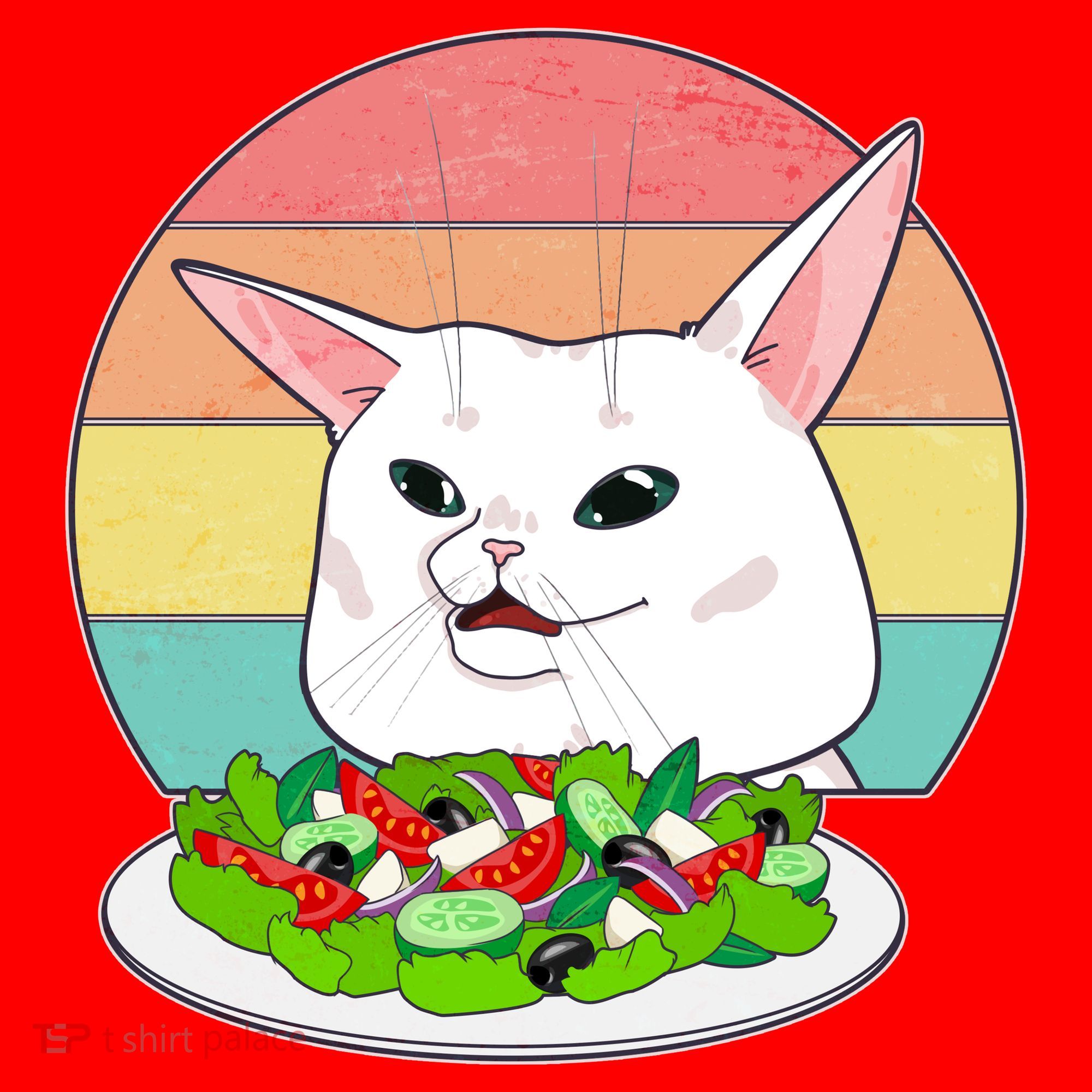 Funny Woman Yelling at Table Cat Meme Santa Hat