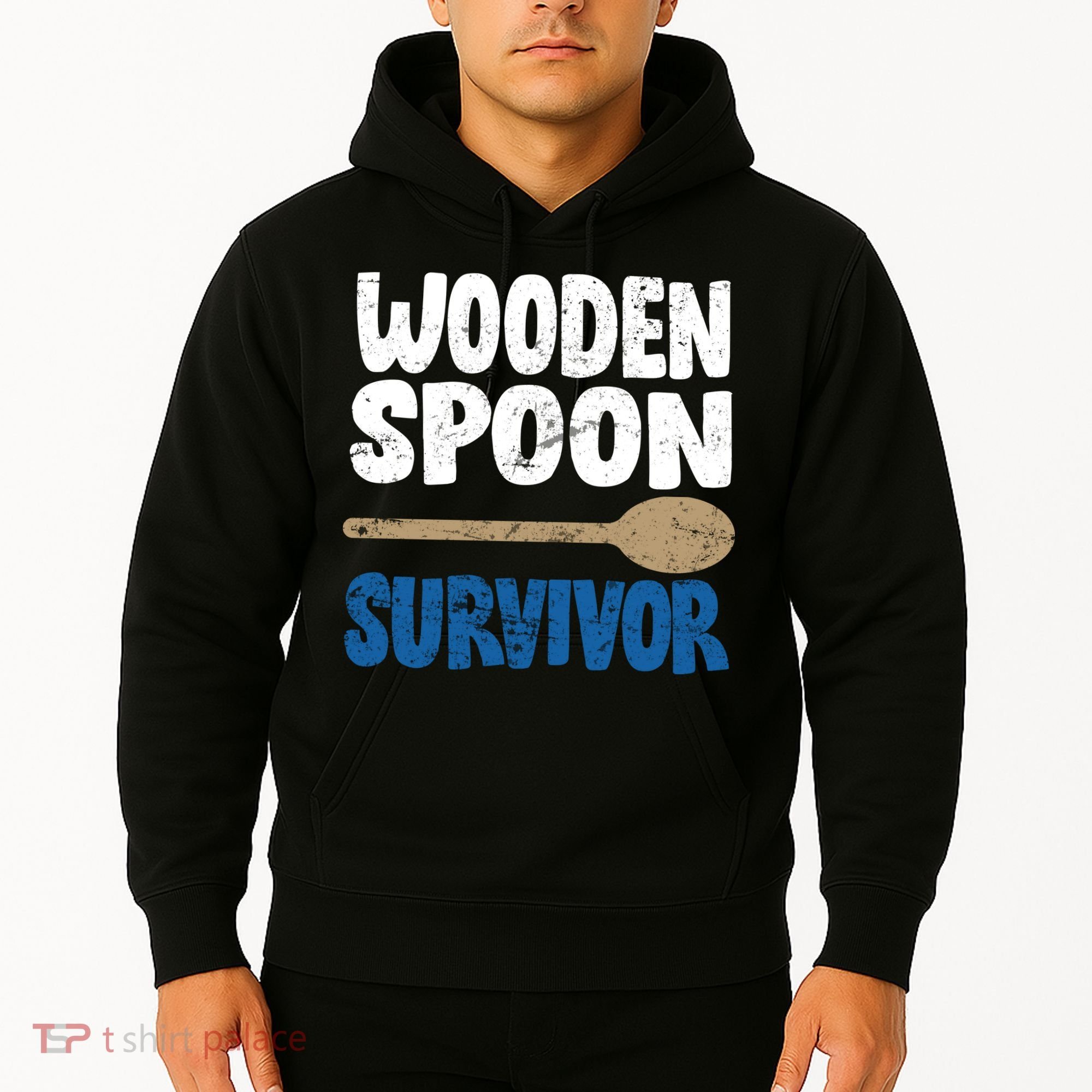 Funny Wooden Spoon Survivor Distressed Hoodie