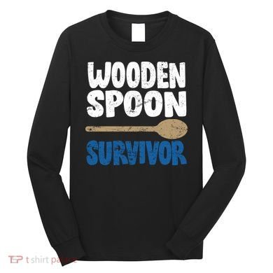 Funny Wooden Spoon Survivor Distressed Long Sleeve Shirt