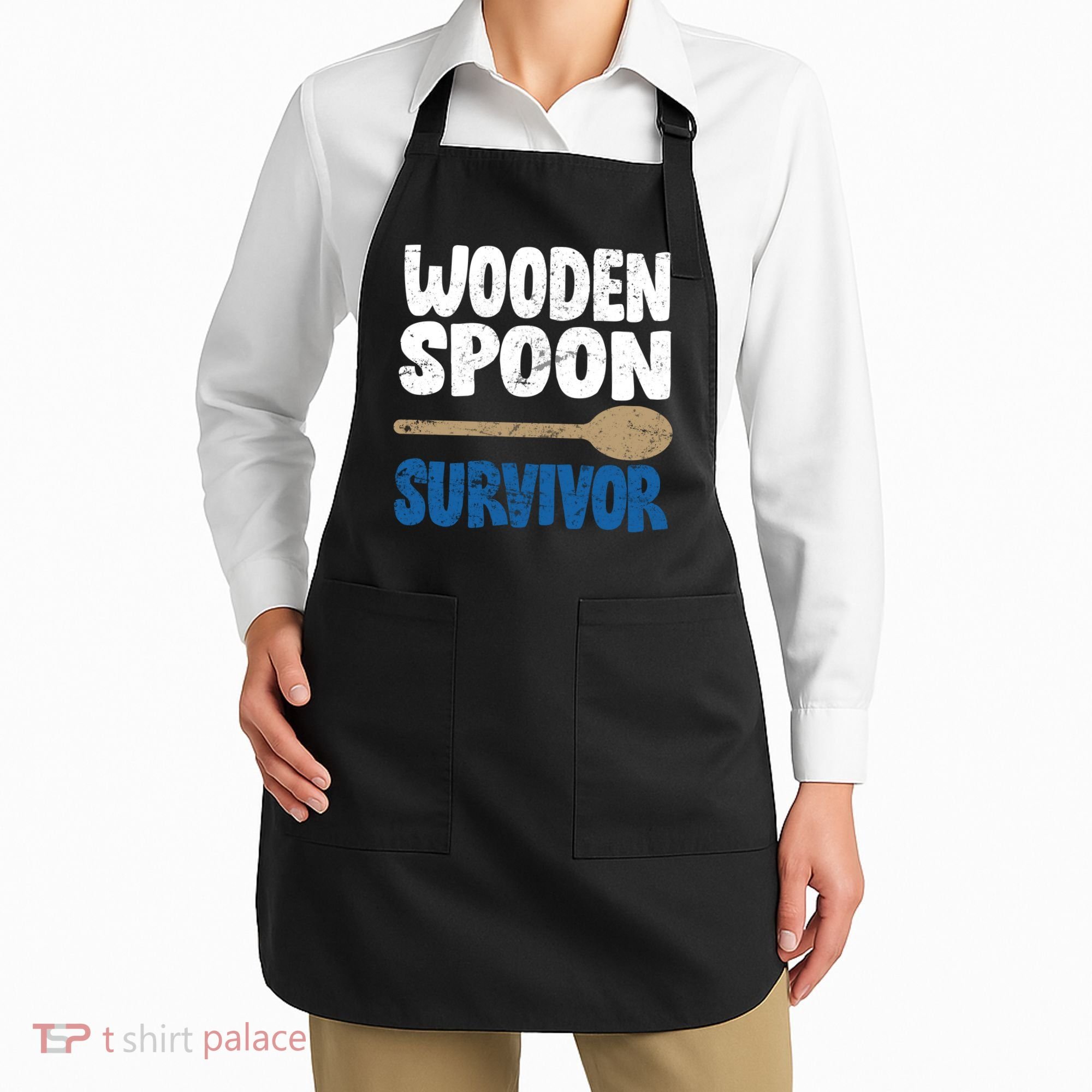Funny Wooden Spoon Survivor Distressed Apron
