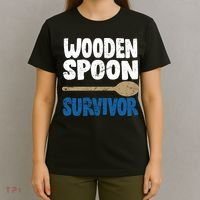 Funny Wooden Spoon Survivor Distressed T-Shirt thumb 4
