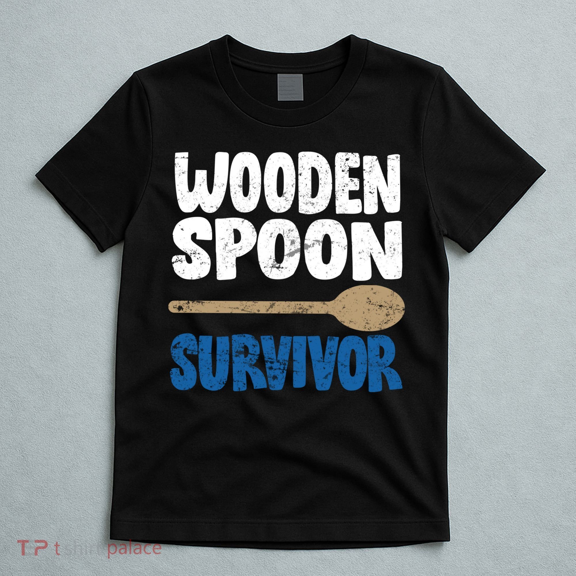 Funny Wooden Spoon Survivor Distressed T-Shirt