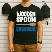 Funny Wooden Spoon Survivor Distressed T-Shirt thumb 6