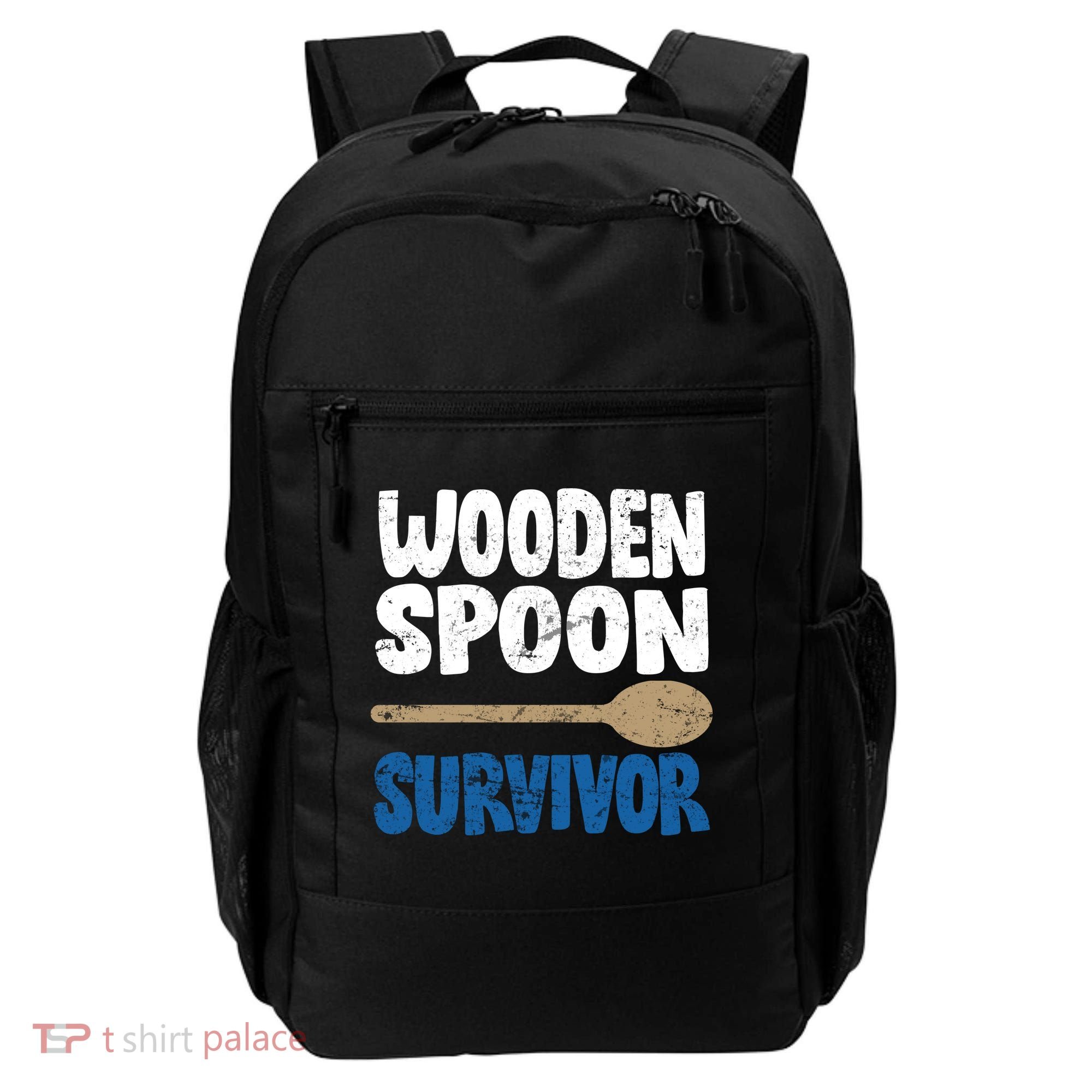 Funny Wooden Spoon Survivor Distressed Backpack