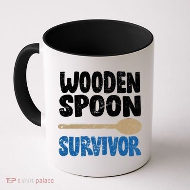 Funny Wooden Spoon Survivor Distressed Coffee Mug