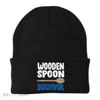 Funny Wooden Spoon Survivor Distressed Beanie thumb 0