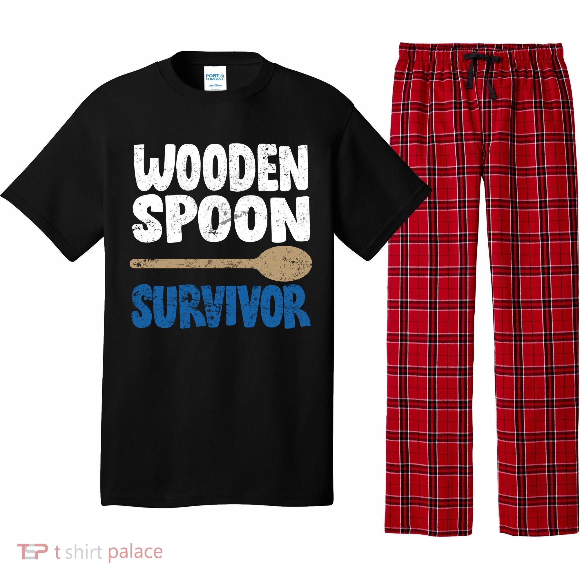 Funny Wooden Spoon Survivor Distressed Pajama Set