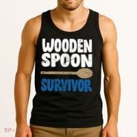 Funny Wooden Spoon Survivor Distressed Tank Top thumb 3
