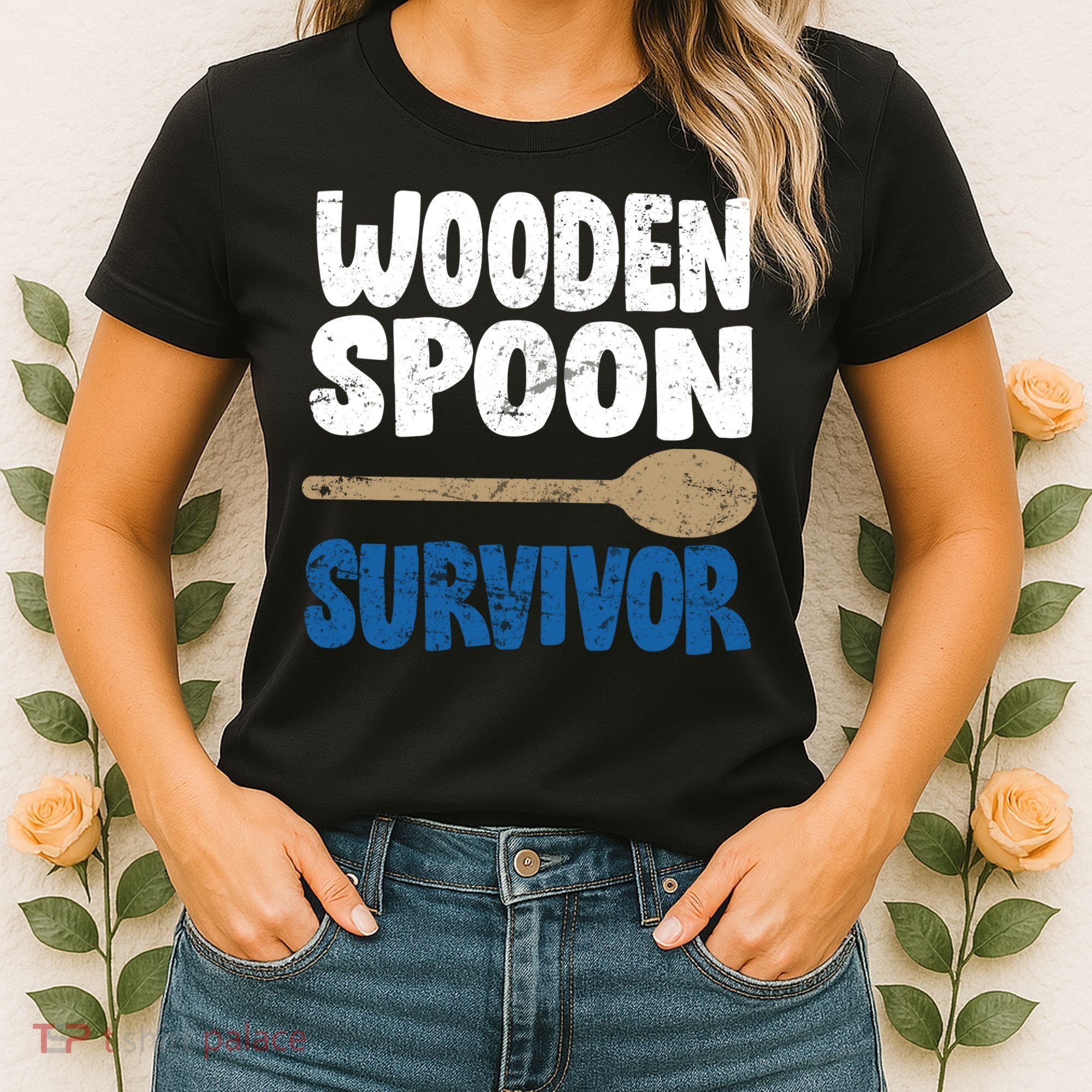 Funny Wooden Spoon Survivor Distressed Women's T-Shirt