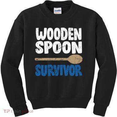 Funny Wooden Spoon Survivor Distressed Kids Sweatshirt