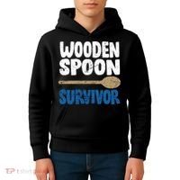 Funny Wooden Spoon Survivor Distressed Kids Hoodie thumb 4