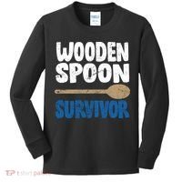 Funny Wooden Spoon Survivor Distressed Kids Long Sleeve Shirt thumb 0