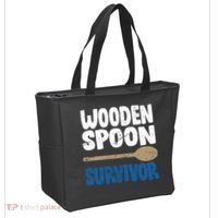 Funny Wooden Spoon Survivor Distressed Tote Bag thumb 2