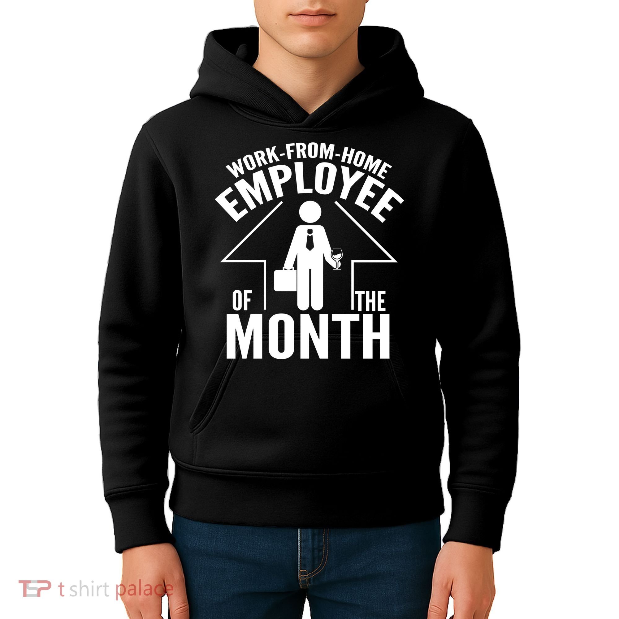Funny Work From Home Employee Of The Month Kids Hoodie