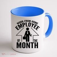Funny Work From Home Employee Of The Month Coffee Mug thumb 1