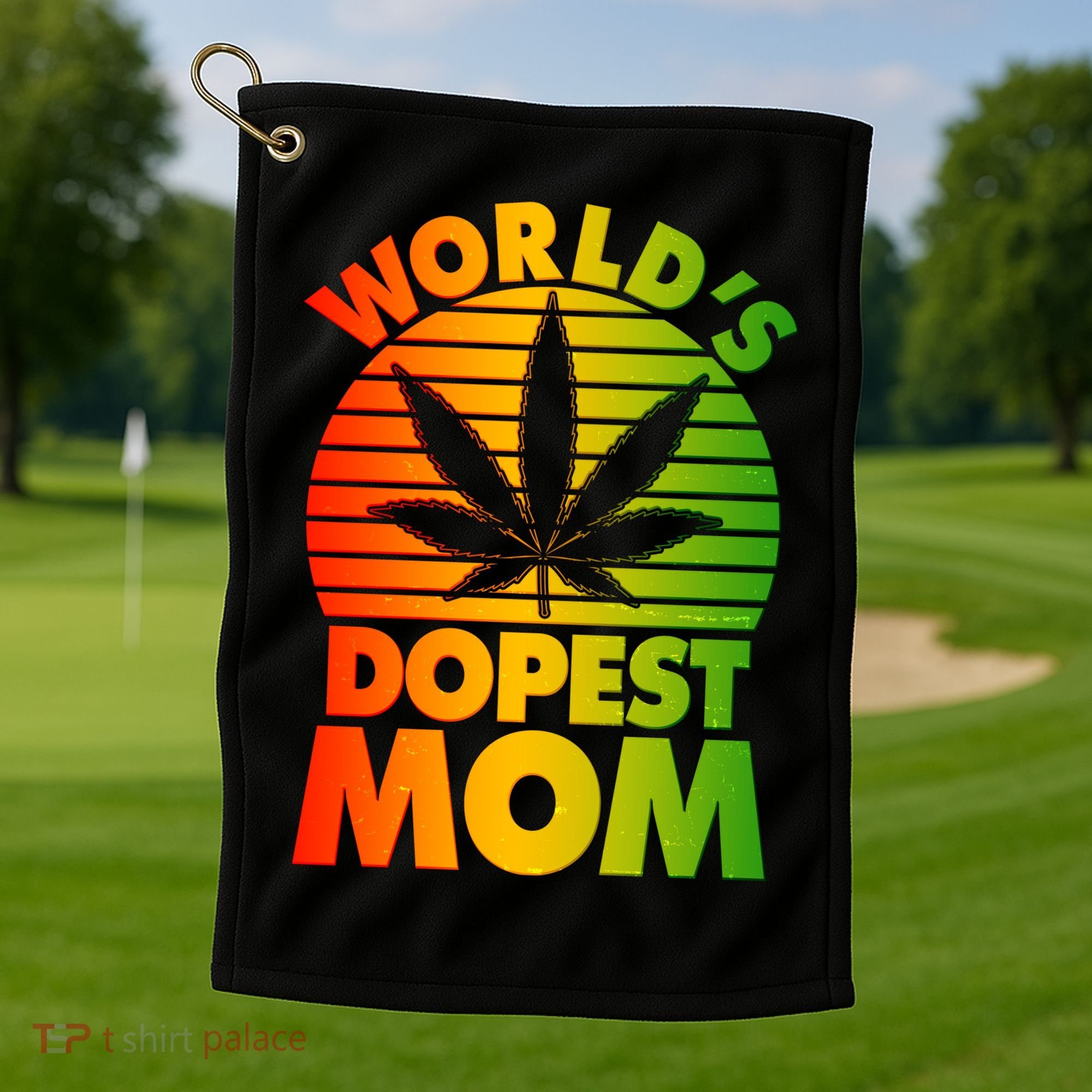 Funny World's Dopest Mom Golf Towel