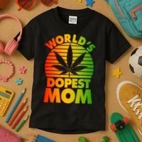 Funny World's Dopest Mom Kids T-Shirt thumb 3