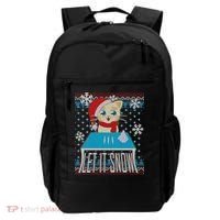 Funny X-Mas Let It Snow Cat Ugly Christmas Sweater Backpack thumb 0