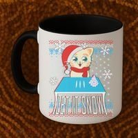 Funny X-Mas Let It Snow Cat Ugly Christmas Sweater Coffee Mug thumb 2