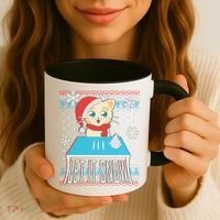 Funny X-Mas Let It Snow Cat Ugly Christmas Sweater Coffee Mug thumb 3