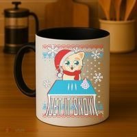 Funny X-Mas Let It Snow Cat Ugly Christmas Sweater Coffee Mug thumb 4