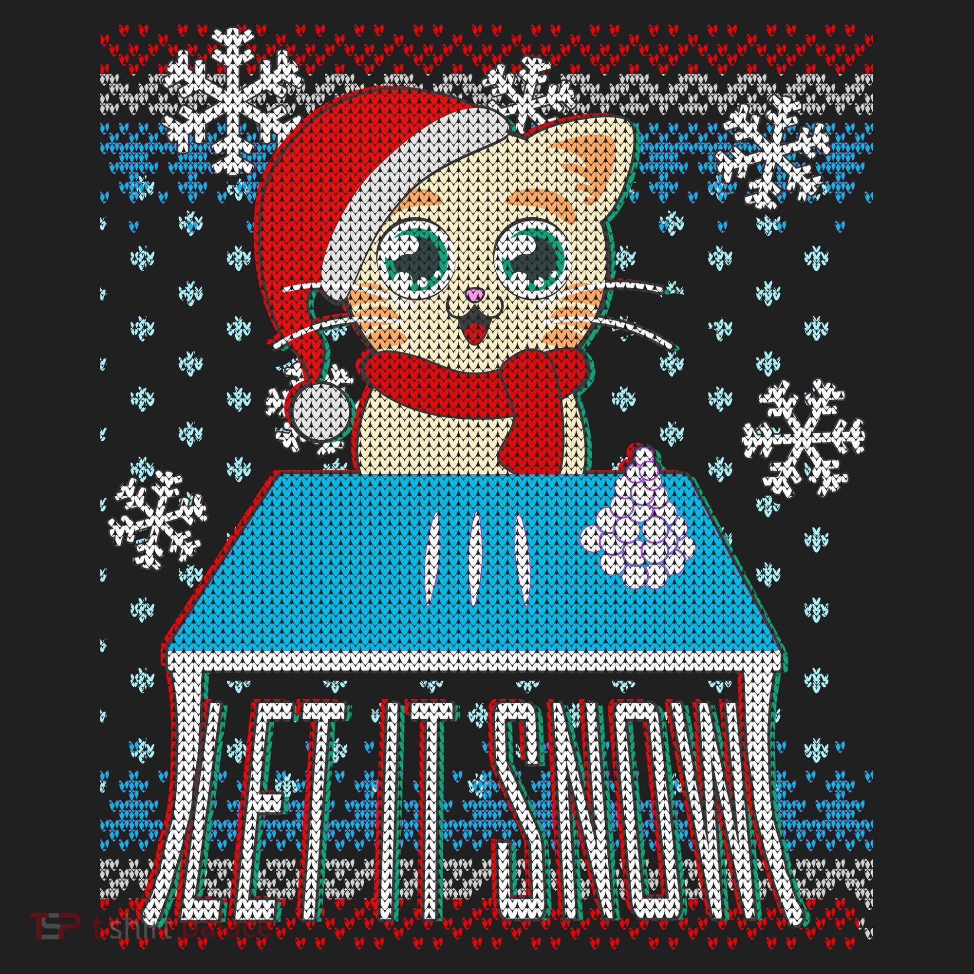 Funny X-Mas Let It Snow Cat Ugly Christmas Sweater Tumbler