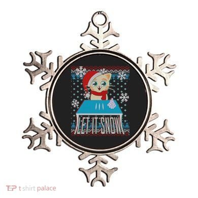 Funny X-Mas Let It Snow Cat Ugly Christmas Sweater Ornament