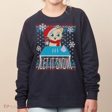 Funny X-Mas Let It Snow Cat Ugly Christmas Sweater Women's Sweatshirt