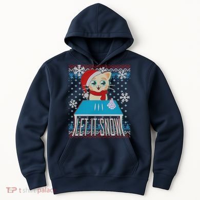 Funny X-Mas Let It Snow Cat Ugly Christmas Sweater Hoodie