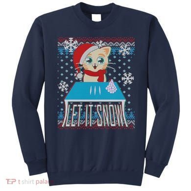 Funny X-Mas Let It Snow Cat Ugly Christmas Sweater Sweatshirt