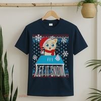 Funny X-Mas Let It Snow Cat Ugly Christmas Sweater T-Shirt thumb 2