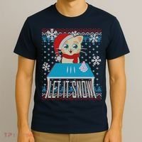 Funny X-Mas Let It Snow Cat Ugly Christmas Sweater T-Shirt thumb 3